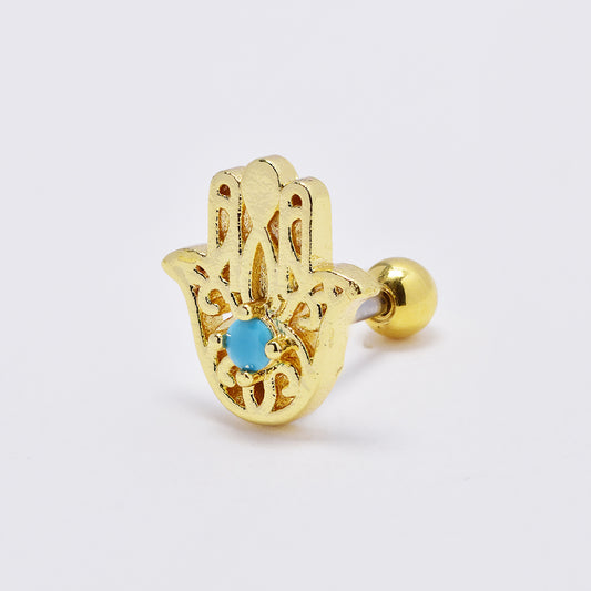 Stainless steel decorative Hamsa cartilage piercing - SSYBJ4887