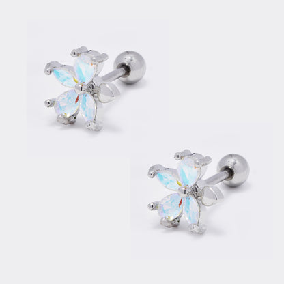 Stainless steel cz flower piercing - 2 pack - SSYBJ5734