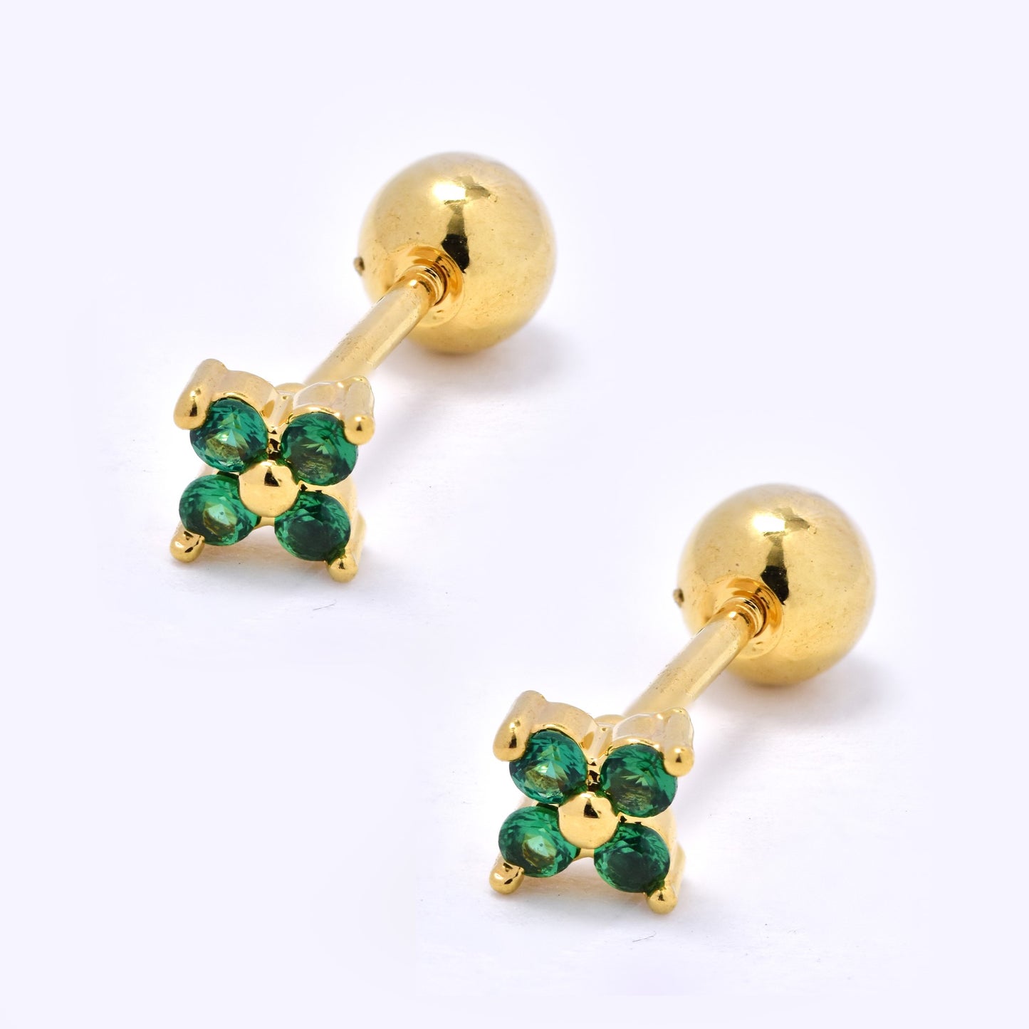 Steel pink flower CZ piercing - 2 pack - SSYBJ5797