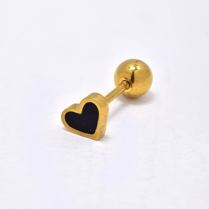 Steel enamel heart piercing - 2 pack - SSYBJ5803