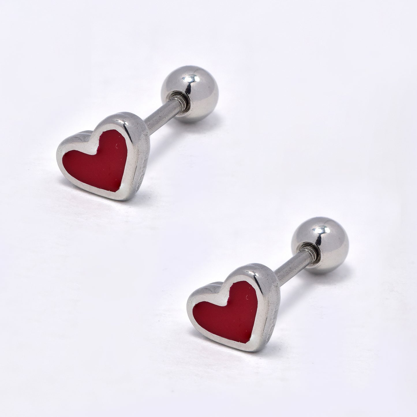 Steel enamel heart piercing - 2 pack - SSYBJ5803