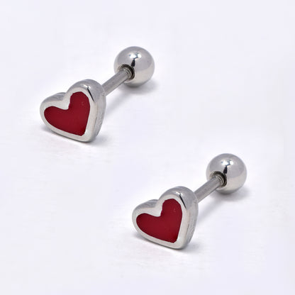 Steel enamel heart piercing - 2 pack - SSYBJ5803