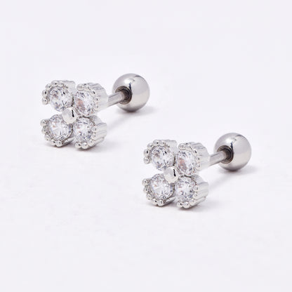 SSYBJ6665 - St Steel 2 pack 5mm CZ flower cartilage piercing