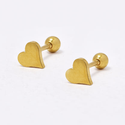 SSYBJ6667 - St Steel 2 pack 5mm CZ heart cartilage piercing