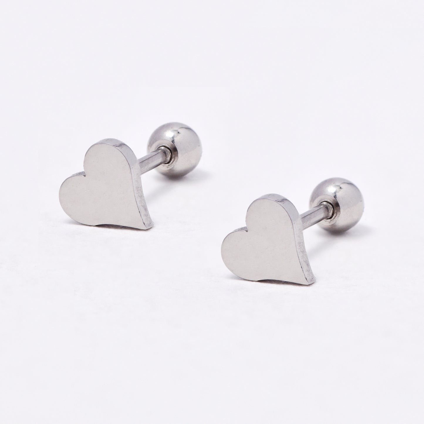 SSYBJ6667 - St Steel 2 pack 5mm CZ heart cartilage piercing