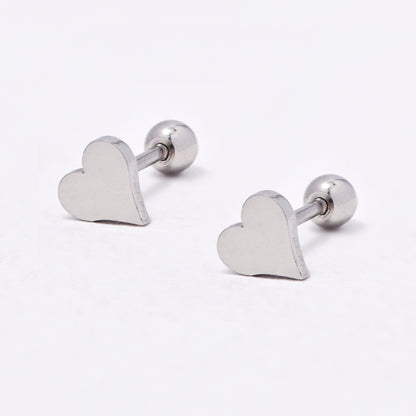 SSYBJ6667 - St Steel 2 pack 5mm CZ heart cartilage piercing