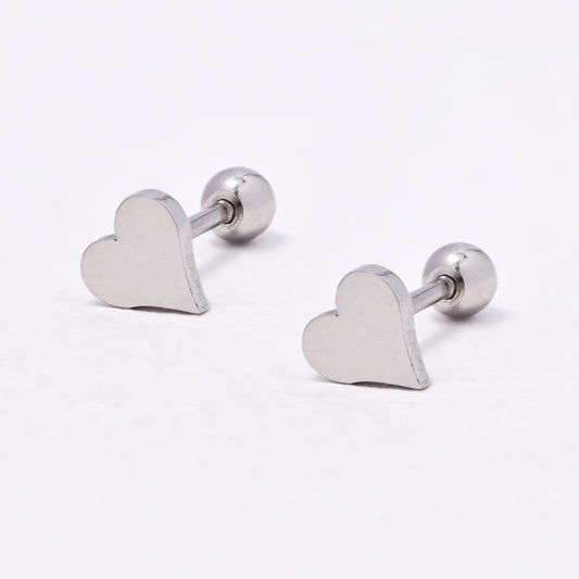 SSYBJ6667 - St Steel 2 pack 5mm CZ heart cartilage piercing