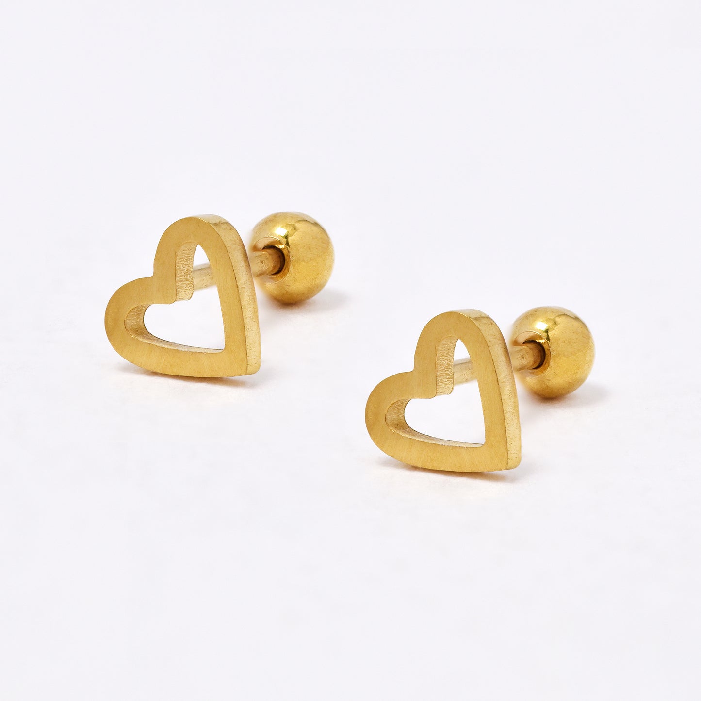 SSYBJ6668 - St Steel 2 pack 5mm x 5.5mm open heart cartilage piercing
