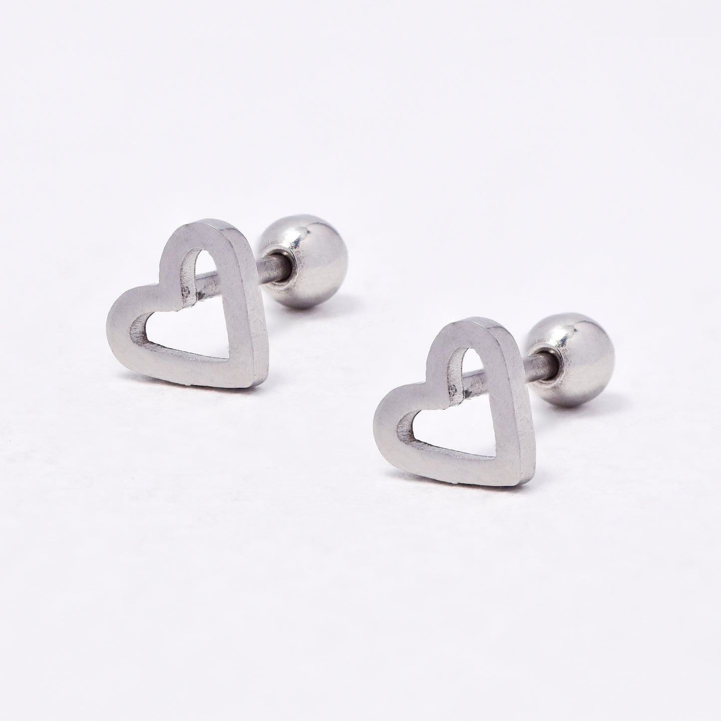 SSYBJ6668 - St Steel 2 pack 5mm x 5.5mm open heart cartilage piercing