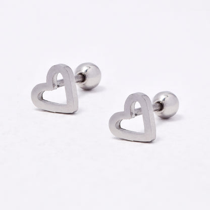 SSYBJ6668 - St Steel 2 pack 5mm x 5.5mm open heart cartilage piercing