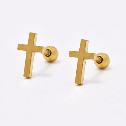 SSYBJ6669 - St Steel 2 pack 8mm x 5mm cross cartilage piercing