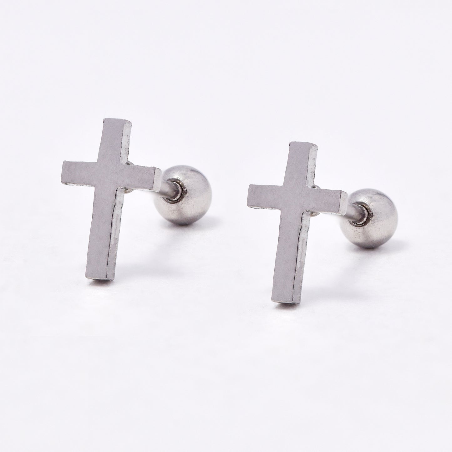 SSYBJ6669 - St Steel 2 pack 8mm x 5mm cross cartilage piercing