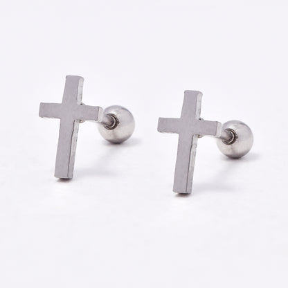 SSYBJ6669 - St Steel 2 pack 8mm x 5mm cross cartilage piercing