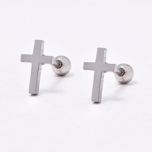 SSYBJ6669 - St Steel 2 pack 8mm x 5mm cross cartilage piercing