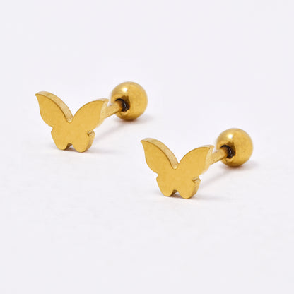 SSYBJ6670 - St Steel 2 pack 4mm x 6mm butterfly cartilage piercing