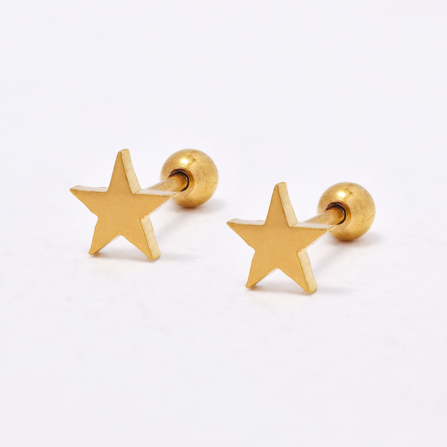 SSYBJ6671- St Steel 2 pack 5mm star cartilage piercing