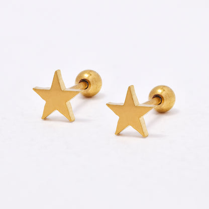 SSYBJ6671- St Steel 2 pack 5mm star cartilage piercing