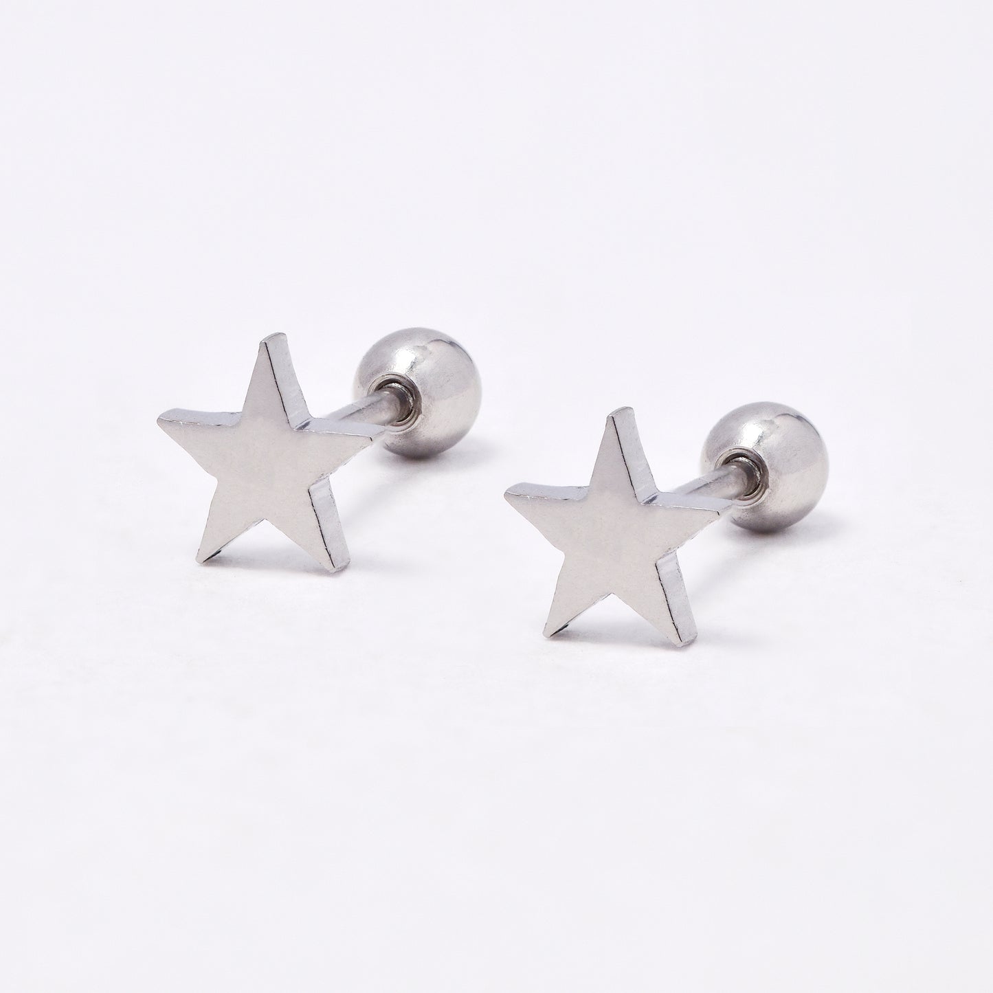 SSYBJ6671- St Steel 2 pack 5mm star cartilage piercing