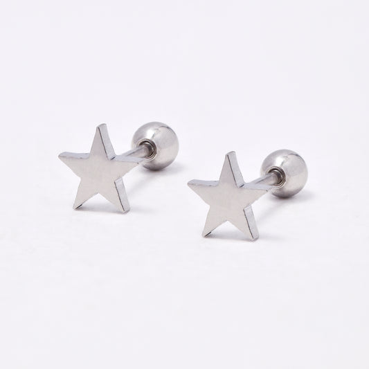 SSYBJ6671- St Steel 2 pack 5mm star cartilage piercing