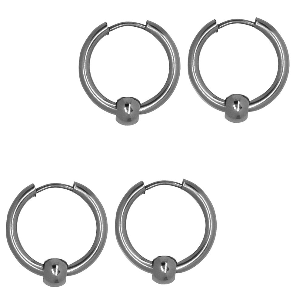 Buy 1 get 1 FREE - 2 Pair Stainless steel 19mm sleeper with ball - SSYE1226