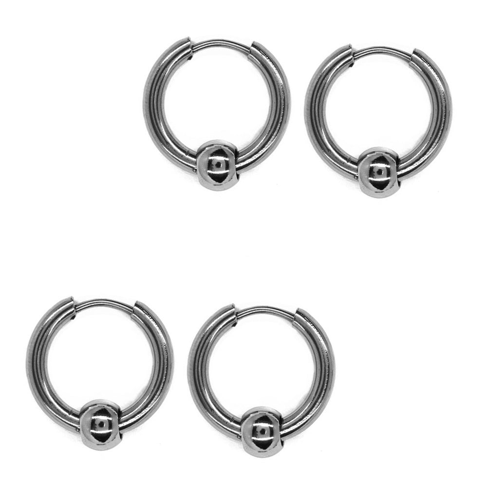 Buy 1 get 1 FREE - 2 Pair Stainless steel 17mm sleeper with ball - SSYE1227