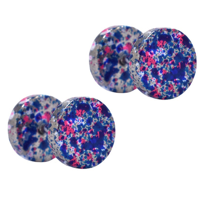 Stainless steel psychedelic 8mm dumbbell stud earrings - SSYE1523