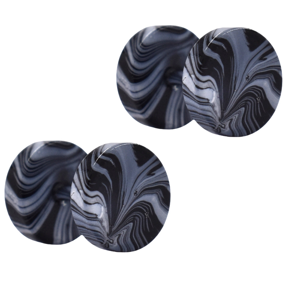 Stainless steel psychedelic 8mm dumbbell stud earrings - SSYE1523
