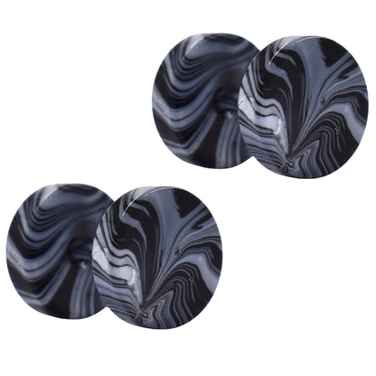 Stainless steel psychedelic 8mm dumbbell stud earrings - SSYE1523
