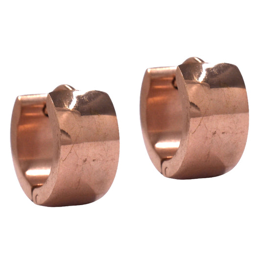Stainless steel broad huggie hoop earring - SSYE1526