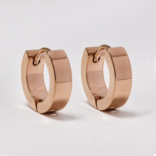 Stainless steel rose gold huggie earrings - SSYE1528i