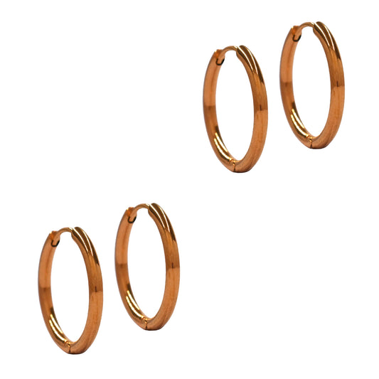 2 Pack 18 x 2mm rose gold Stainless steel hinged hoop - SSYE1810