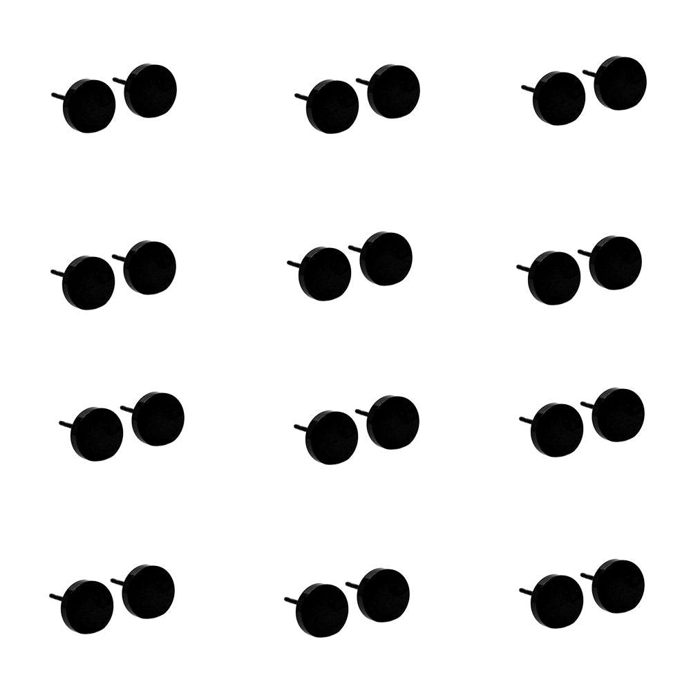 12 Pack Stainless steel 6mm stud earrings - SSYE2111