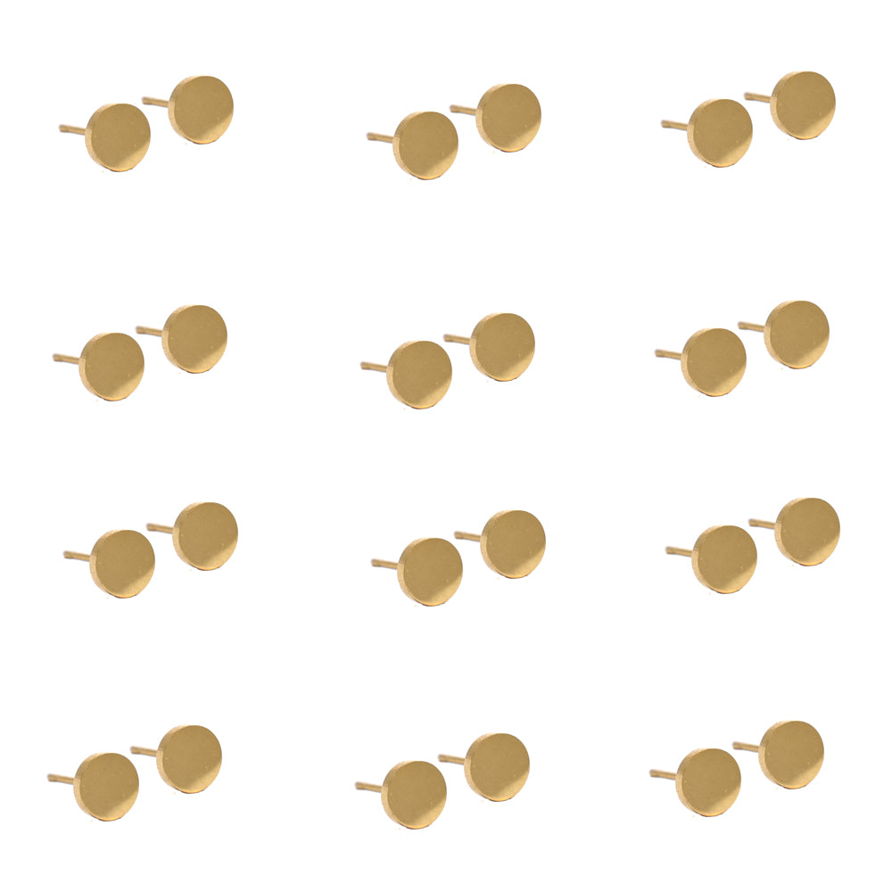 12 Pack Stainless steel 6mm stud earrings - SSYE2111