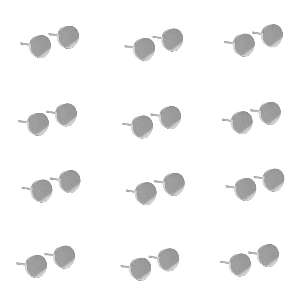 12 Pack Stainless steel 6mm stud earrings - SSYE2111