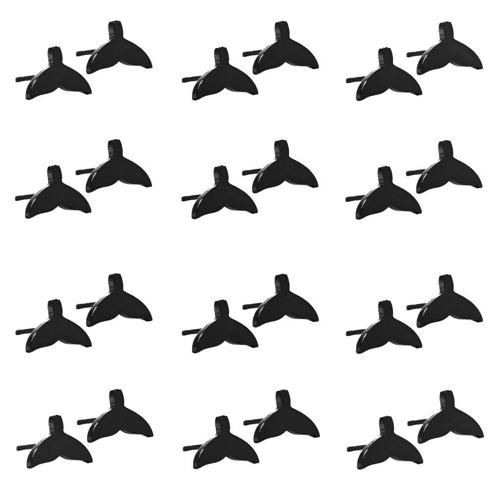 Stainless steel 12 pack whale tail studs - SSYE2125