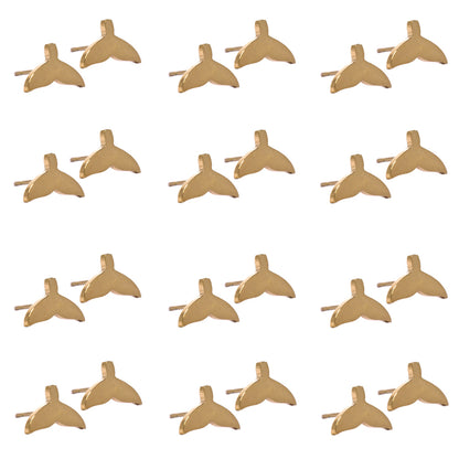 Stainless steel 12 pack whale tail studs - SSYE2125