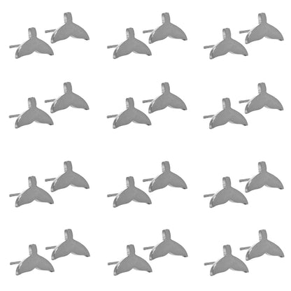 Stainless steel 12 pack whale tail studs - SSYE2125