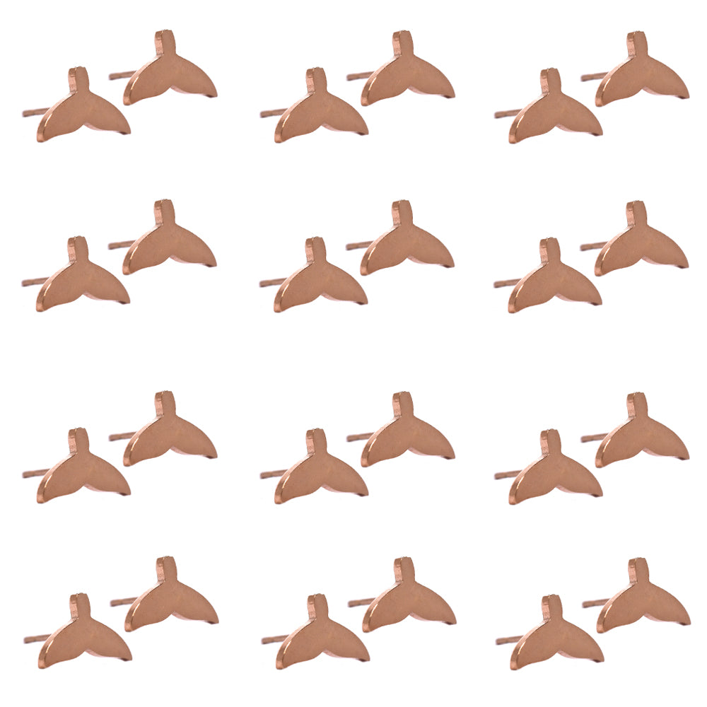 Stainless steel 12 pack whale tail studs - SSYE2125