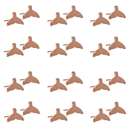Stainless steel 12 pack whale tail studs - SSYE2125