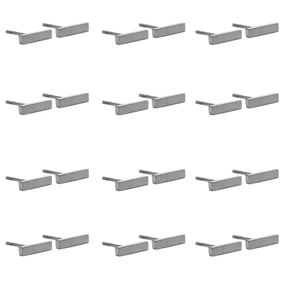 12 Pack Stainless steel 9mm x 2mm gold bar stud - SSYE2129