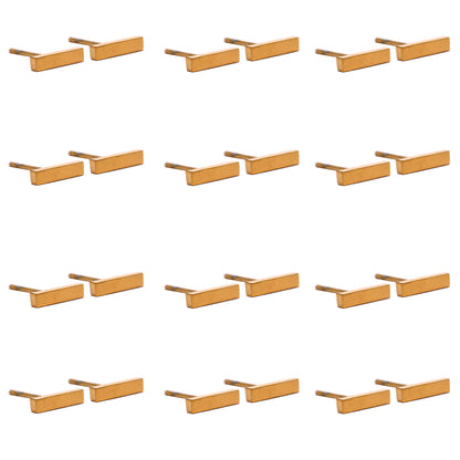 12 Pack Stainless steel 9mm x 2mm gold bar stud - SSYE2129