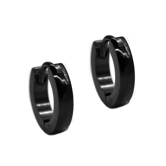 SSYE2206A - Stainless steel 4mm textured edge huggie