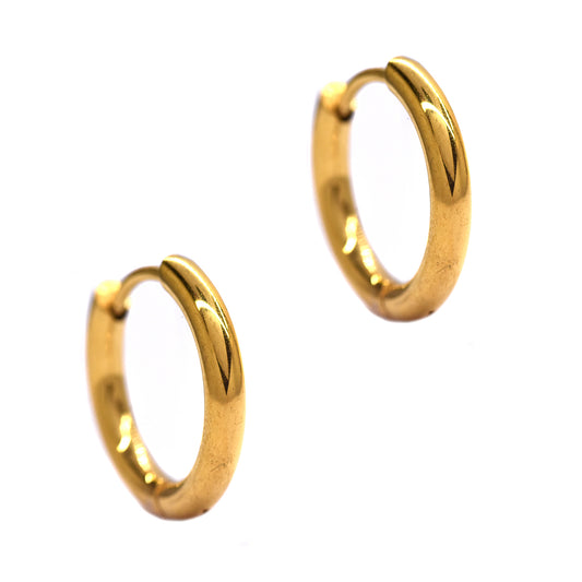 Stainless steel gold plated 15mm x 2.5mm sleepers - SSYE2207