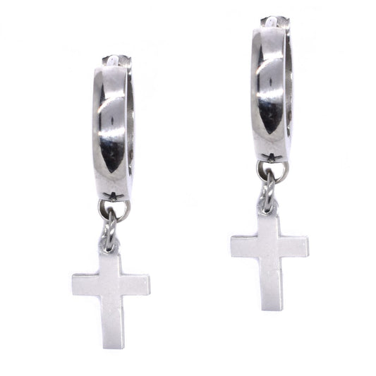 Stainless steel cross drop earring - SSYE2315