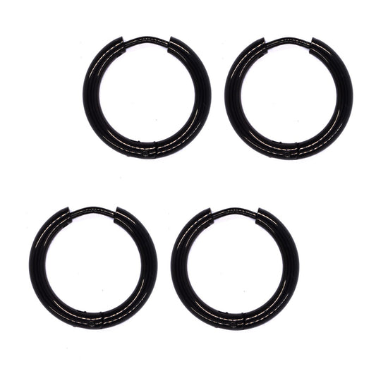2 Pair Stainless steel 15mm sleepers earrings - SSYE3036