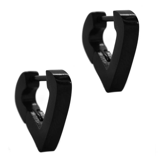 Stainless steel black V huggies - SSYE3529