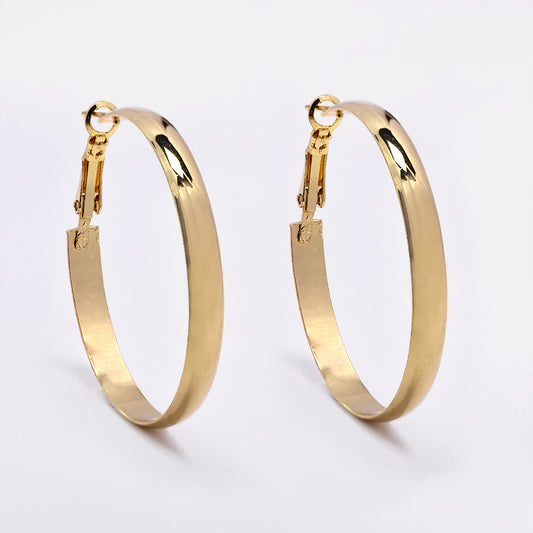 Stainless steel gold 45mm hoop earrings - SSYE3768