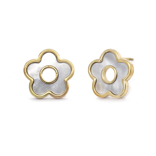 Stainless steel flower stud earrings - SSYE4078