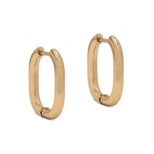 Stainless steel gold square hoop earring - SSYE4564