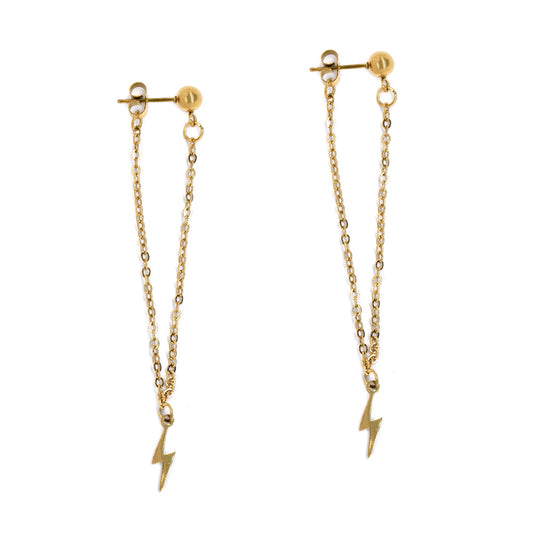 Buy 1 get 1 FREE - Stainless steel detail lightning bolt earring - SSYE4571